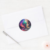 Alien Skull Ronde Sticker (Envelop)