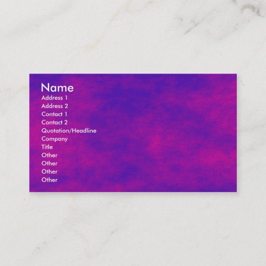 Alien Sky II Visitekaartje (Voorkant)