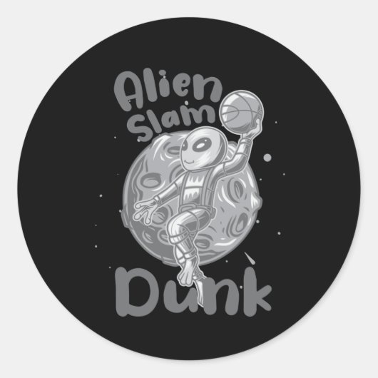 Alien Slam Dunk Actief Ronde Sticker (Voorkant)