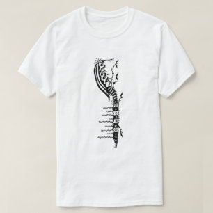 Alien slang zwart en wit hand getekend t-shirt