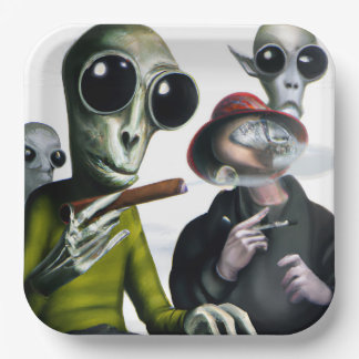 Alien Smoke Break Papieren Bordje