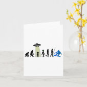 Alien Snowboard Evolution Pun Joke Winter Boarding Kaart (Gele Bloem)