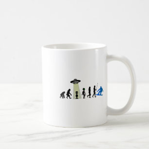 Alien Snowboard Evolution Pun Joke Winter Boarding Koffiemok