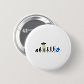 Alien Snowboard Evolution Pun Joke Winter Boarding Ronde Button 5,7 Cm (Voorkant /achterkant)