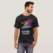 Alien Space Cat UFO Catspiracy Theorist T-shirt (Voorkant volledig)