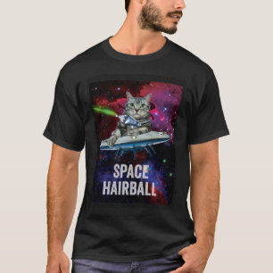 Alien Space Cat UFO Space Hairball T-shirt
