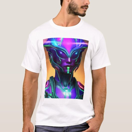 Alien Space Futuristic Beauful Color T-Shirt (Voorkant)