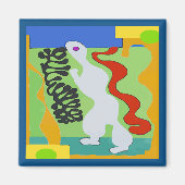 Alien Space Man Abstract Magneet (Voorkant)