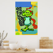 Alien Space Man Abstract Poster (Keuken)