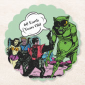 Alien Space man Futuristische Sci=Fi-strip Kartonnen Onderzetters (Voorkant)