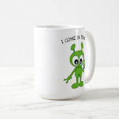 Alien Space Peace Sign "I come in peace" Koffiemok (Voorkant rechts)