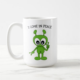 Alien Space Peace Sign "I come in peace" Koffiemok