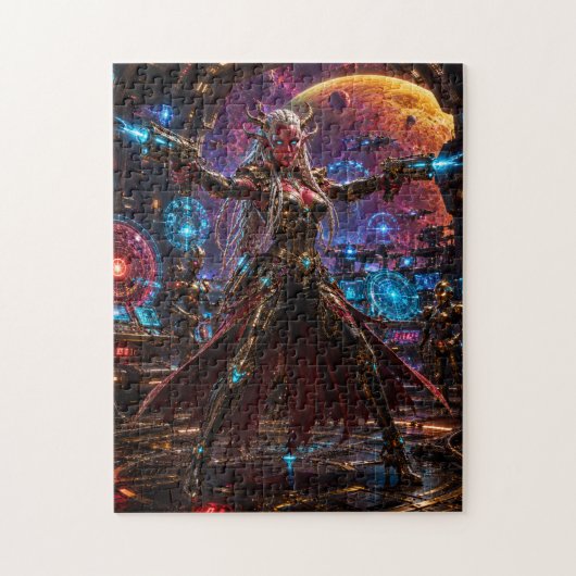 Alien Space Pirate Queen — Twin Blasters Legpuzzel (Verticaal)