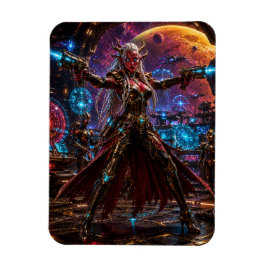 Alien Space Pirate Queen — Twin Blasters Magneet