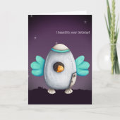 Alien Space Ship met speciale vogelbeschermingsdag Kaart (Voorkant)