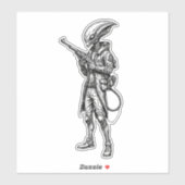ALIEN SPACE SOLDIER CAR STICKER (Vel)