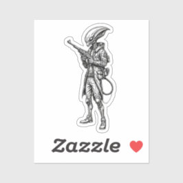 ALIEN SPACE SOLDIER CAR STICKER
