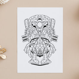 Alien: Space Turtle Warrior Kleurplaat voor Kinder Poster