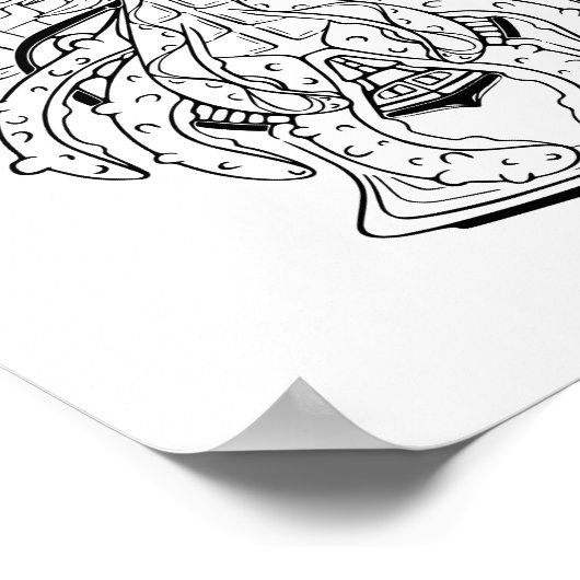 Alien: Space Turtle Warrior Kleurplaat voor Kinder Poster (Hoek)