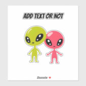 ALIEN SPACE TWINS PASSEN AUTO AAN STICKER (Vel)