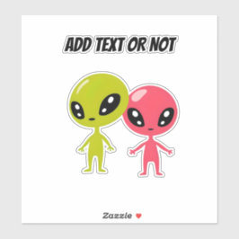 ALIEN SPACE TWINS PASSEN AUTO AAN STICKER