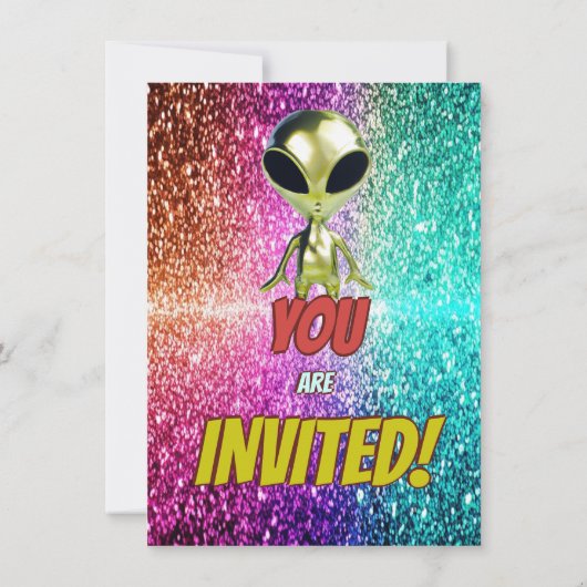 Alien Space UFO Raketschip Kosmische Verjaardag Ui Kaart (Achterkant)