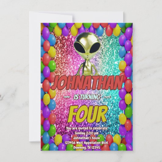 Alien Space UFO Raketschip Kosmische Verjaardag Ui Kaart (Voorkant)