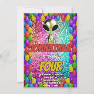 Alien Space UFO Raketschip Kosmische Verjaardag Ui Kaart