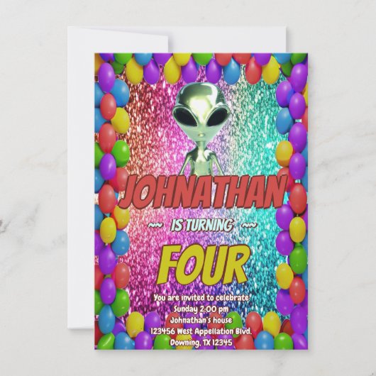 Alien Space UFO Raketschip Kosmische Verjaardag Ui Kaart (Voorkant)