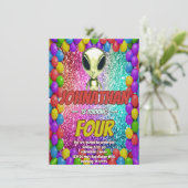 Alien Space UFO Raketschip Kosmische Verjaardag Ui Kaart (Staand voorkant)