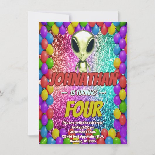 Alien Space UFO Raketschip Kosmische Verjaardag Ui Kaart (Voorkant)