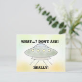 Alien Spaceship Briefkaart (Staand voorkant)