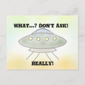 Alien Spaceship Briefkaart (Voorkant)