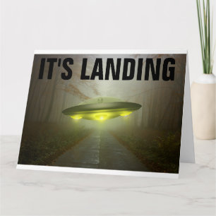 ALIEN SPACESHIP FUNNY BIG BIRTHDAY-KAART KAART