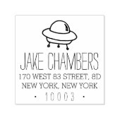 Alien Spaceship Kinder Return Address Stamp Zelfinktende Stempel (Design)
