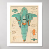 Alien Spaceship Print, Waarde Poster Papier (Matte (Voorkant)