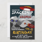Alien Spaceship Theme, Escape Room, Birthday Party Kaart (Voorkant)