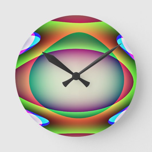 Alien Spaceship Wall Clock Ronde Klok (Voorkant)