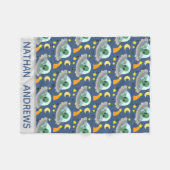 Alien Spaceships Space en sterren op maat Fleece Deken (Voorkant (Horizontaal))