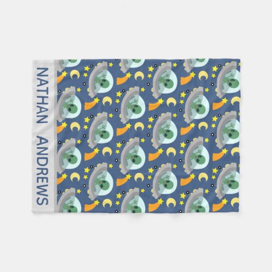 Alien Spaceships Space en sterren op maat Fleece Deken (Voorkant (Horizontaal))