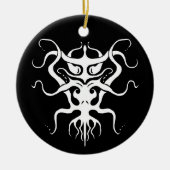 Alien Species Tribal Tattoo Design - White Keramisch Ornament (Voorkant)