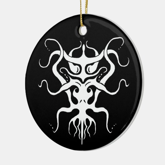 Alien Species Tribal Tattoo Design - White Keramisch Ornament (Links)