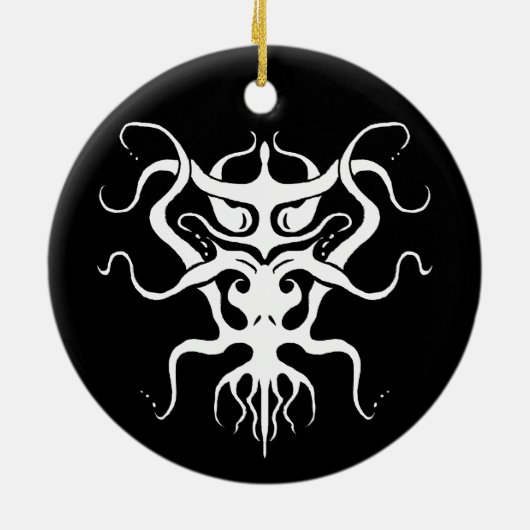 Alien Species Tribal Tattoo Design - White Keramisch Ornament (Achterkant)