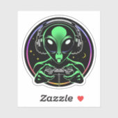 Alien Spelen Videospellen met Sterrenachtergrond Sticker (Vel)