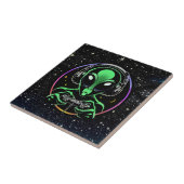 Alien Spelen Videospellen met Sterrenachtergrond Tegeltje (Zijkant)