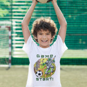 Alien Sports Athlete | Soccer Football Player Boy T-shirt