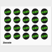 Alien Stamp Ronde Sticker (Vel)