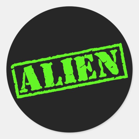 Alien Stamp Ronde Sticker (Voorkant)