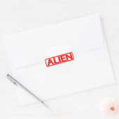 Alien Stamp Ronde Sticker (Envelop)