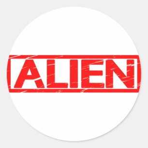 Alien Stamp Ronde Sticker